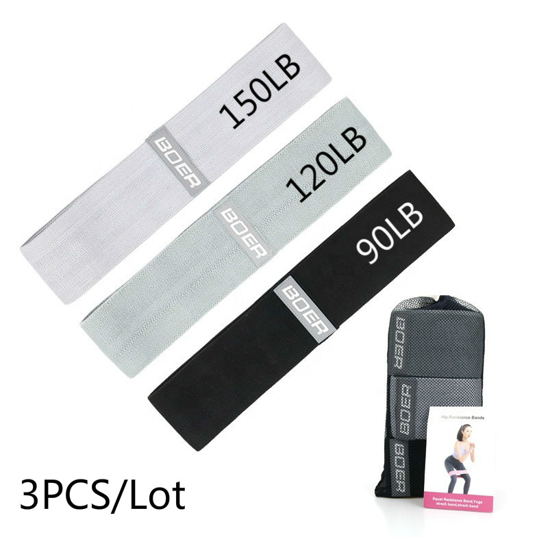 Yoga Fitness Trainer - 3PCS Women Men Fabric Resistance Bands