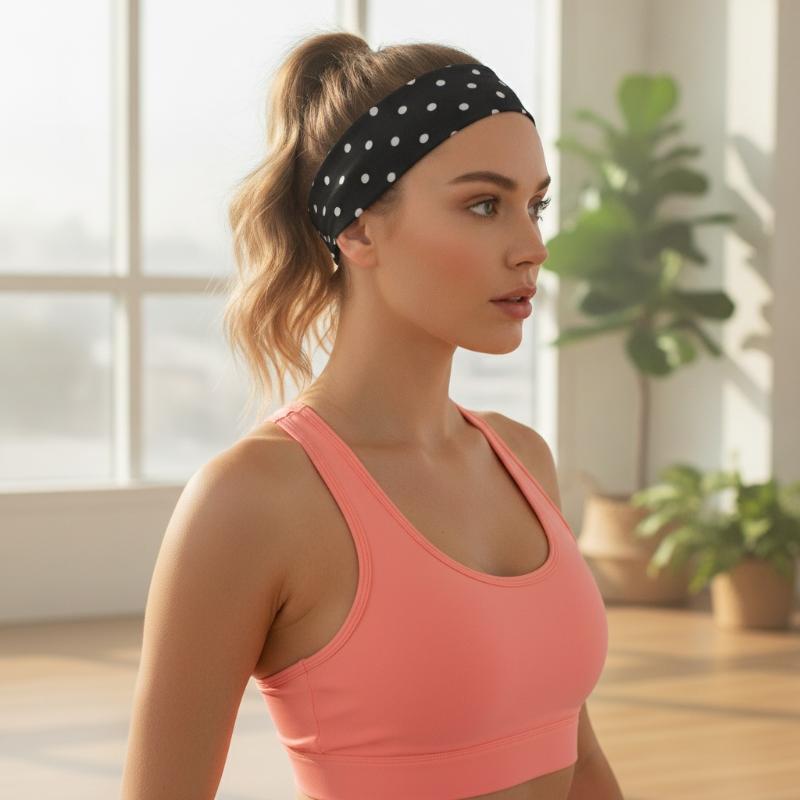 Polka Dot Yoga Elastic Headban - J-Yoga Fitness 评论和价格