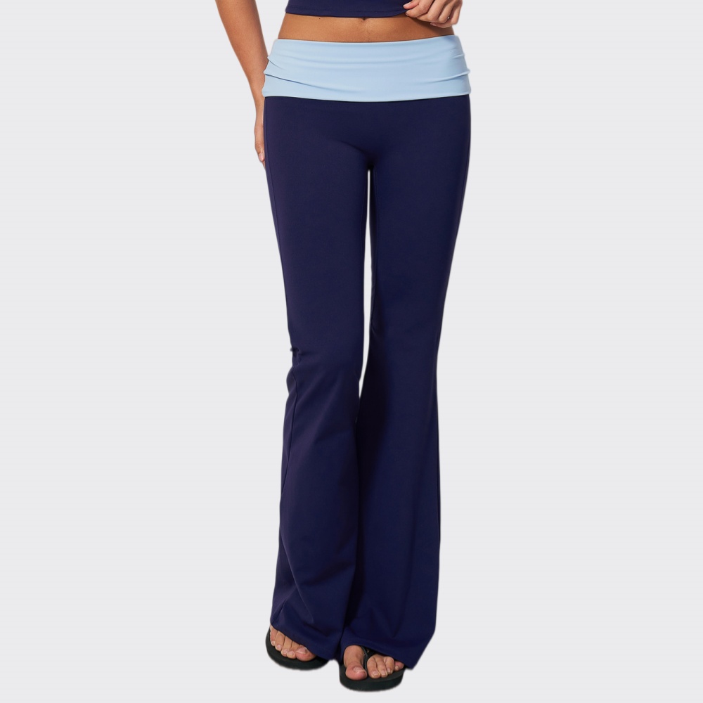 Fold Over Waist Yoga Flared Pa - J-Yoga Fitness 评论和价格