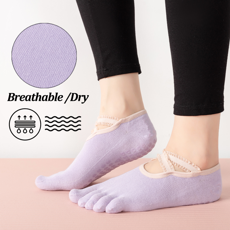 Ladies Non-Slip Pilates Socks  - Yoga Fitness Dance 评论和价格