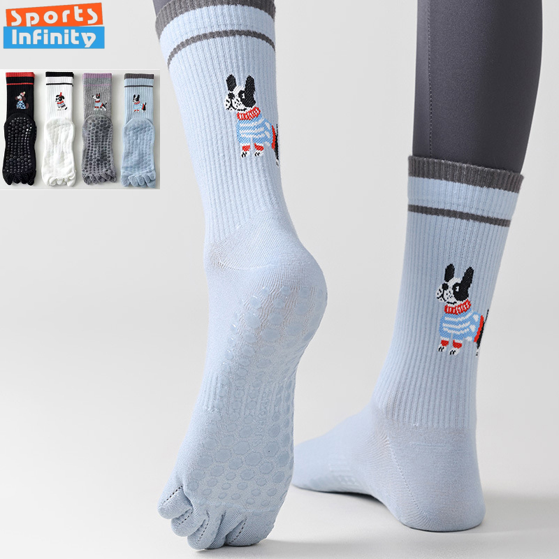Cute Dog Print Yoga Socks Anti - Yoga Fitness Dance 评论和价格
