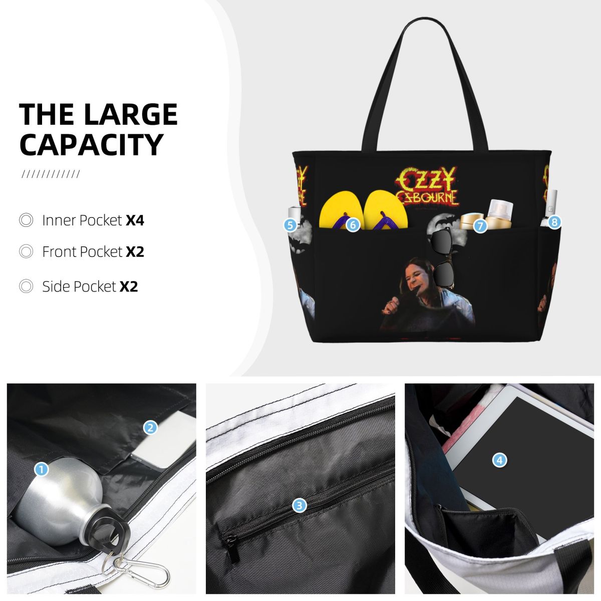 Ozzy Osbourne Merch Beach Tote - Yoga Fitness Merch 评论和价格