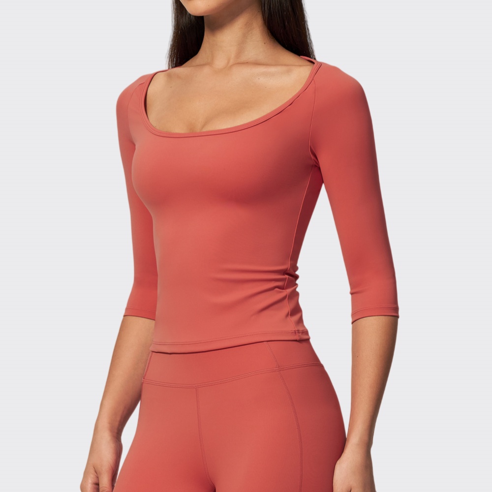 3/4 Sleeve Crop Yoga Top for W - J-Yoga Fitness 评论和价格