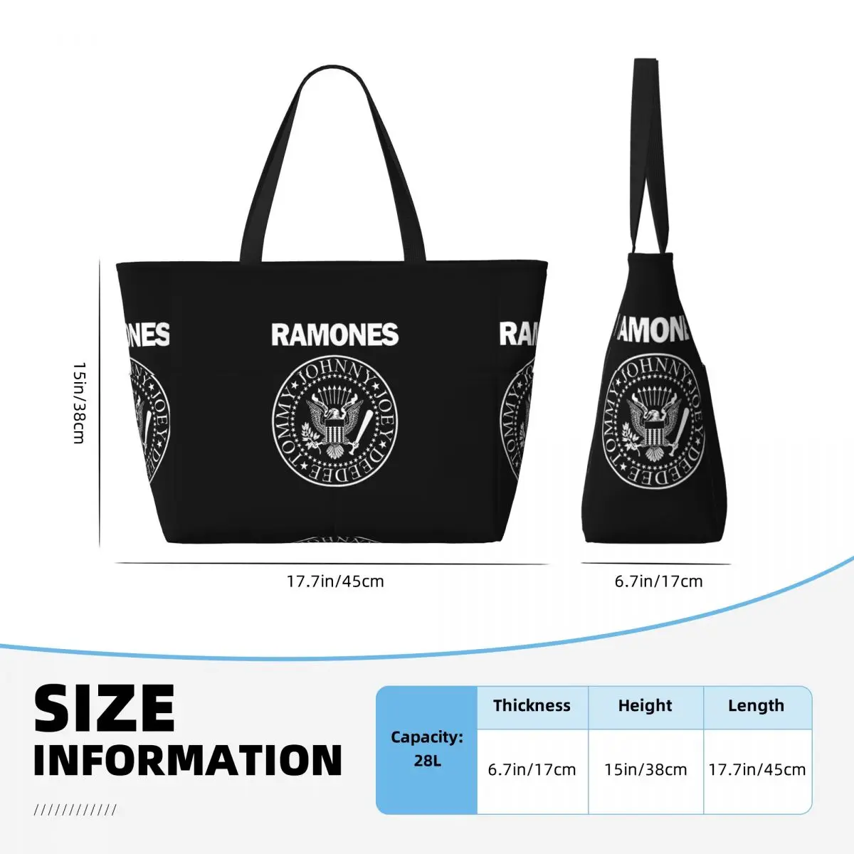 The Ramone Merch Beach Tote Ba - Yoga Fitness Merch 评论和价格