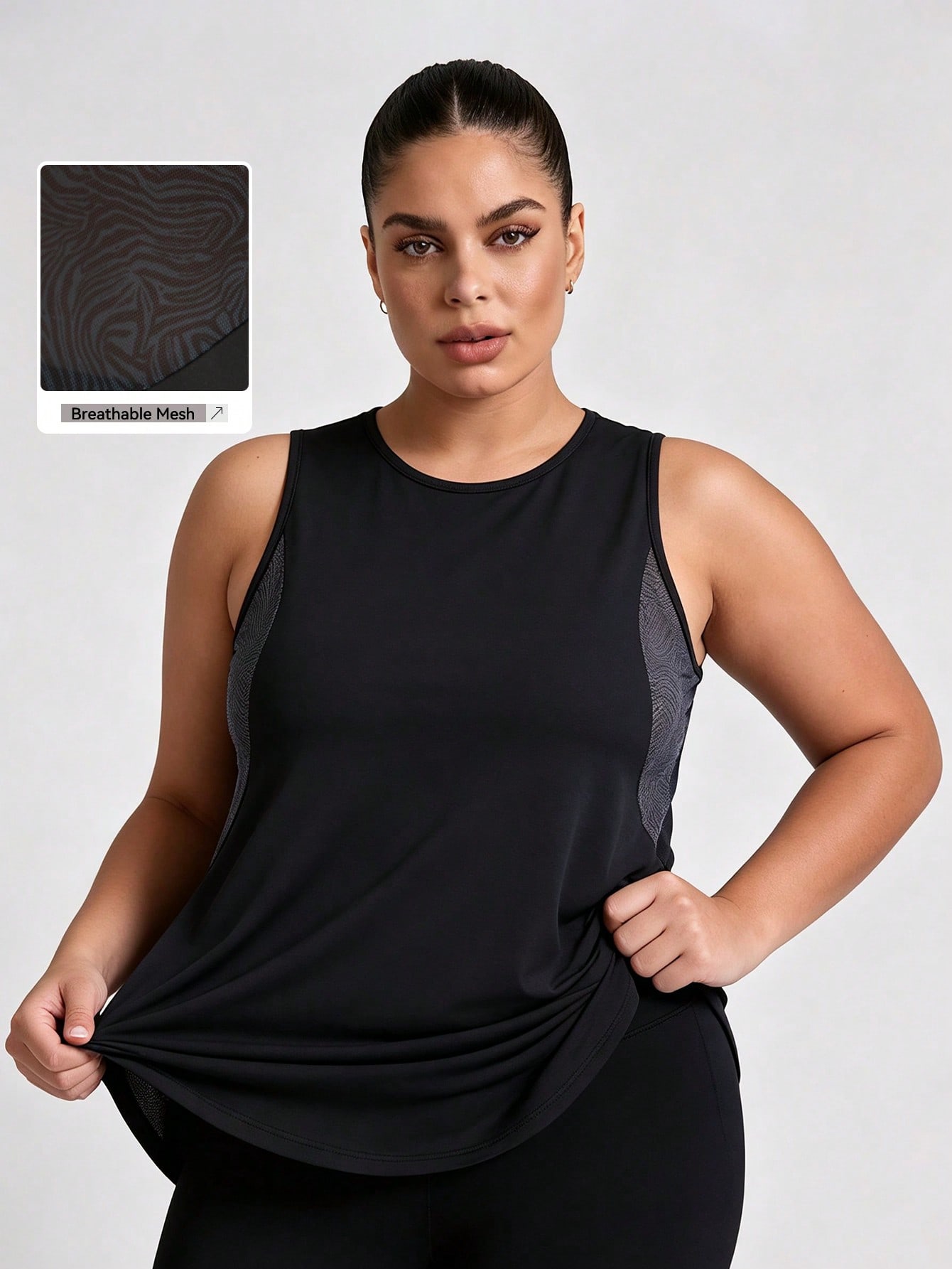 Plus Size Mesh Tank Top Women  - Yoga Fitness Plus 评论和价格
