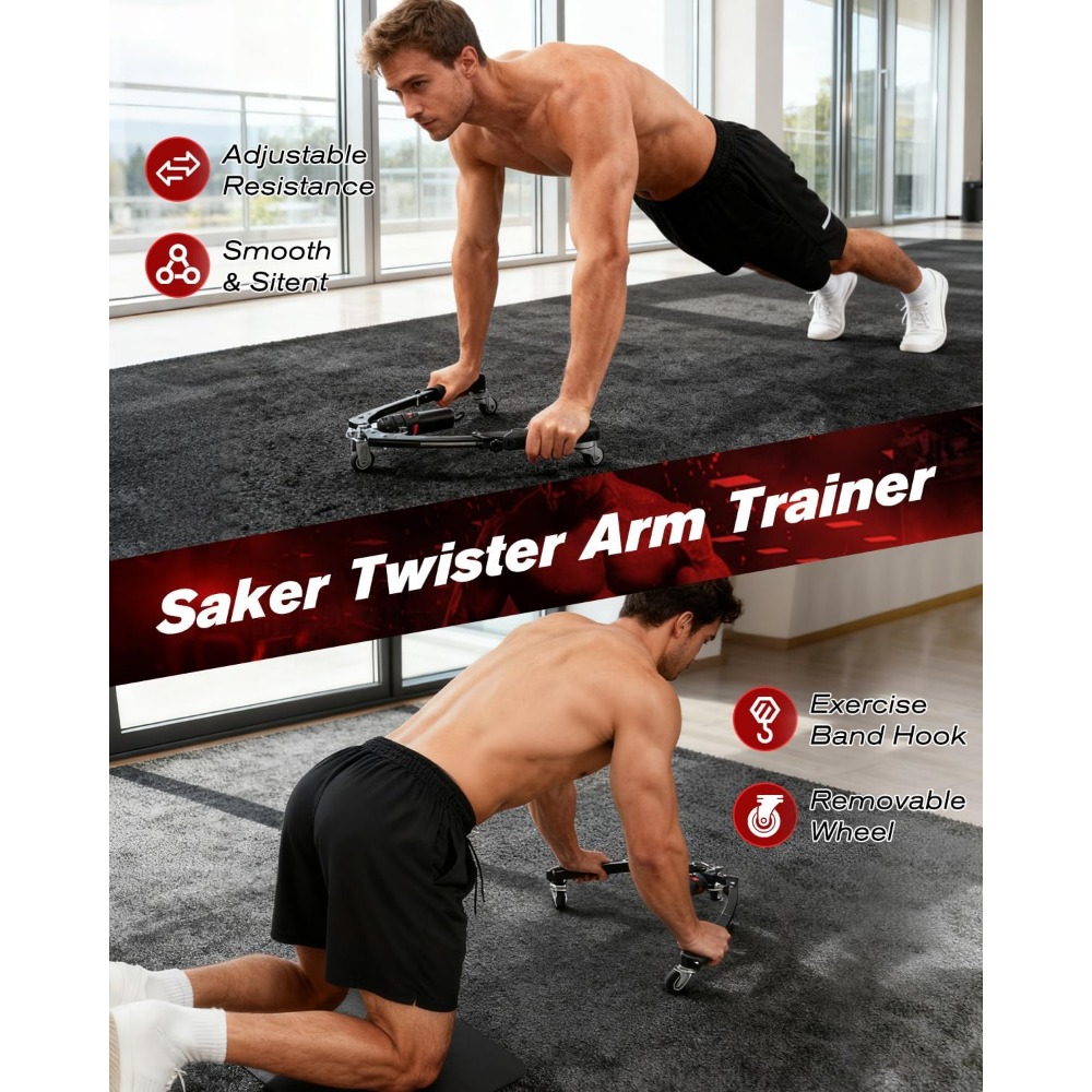 3-in-1 Hydraulic Arm Trainer w - Ab Wheel Roller 评论和价格